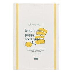 Lexington Lemon Poppy Organic Cotton Kitchen Towel, White/Yellow