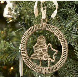 RM Rustic Rattan Double Christmas Ornament