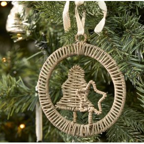 RM Rustic Rattan Double Christmas Ornament