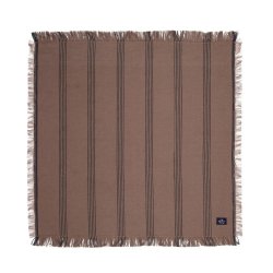 Lexington Striped Linen Blend Napkin with Fringes, Stone