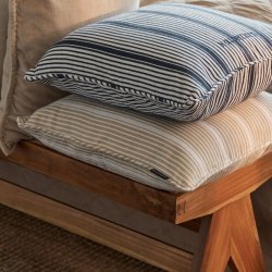 Lexington Icons Classic Striped Twill Pudebetr�k,  beige/hvid