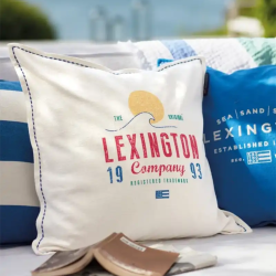 Lexington Sunset logo printed cotton canvas pillow cover