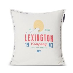 Lexington Sunset logo printed cotton canvas pillow cover