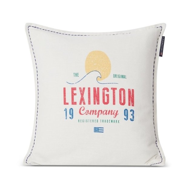 Lexington Sunset logo printed cotton canvas pillow cover
