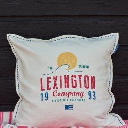 Lexington Sunset logo printed cotton canvas pillow cover