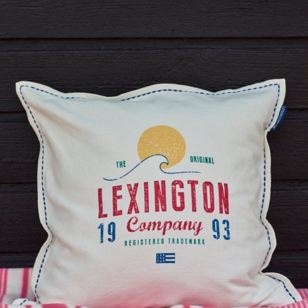 Lexington Sunset logo printed cotton canvas pillow cover